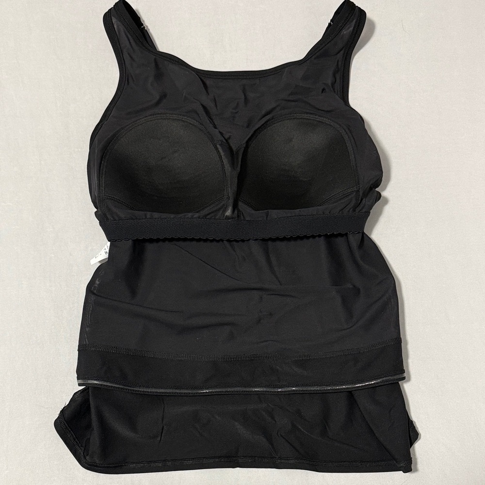Lands' End Black Mesh High Neck Tankini Swimsuit Top Size 16W NWT - Picture 6 of 8